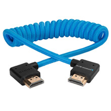 Kondor Blue Right Angle Full HDMI Cable for On-Camera Monitors 12"-24" Braided Coiled